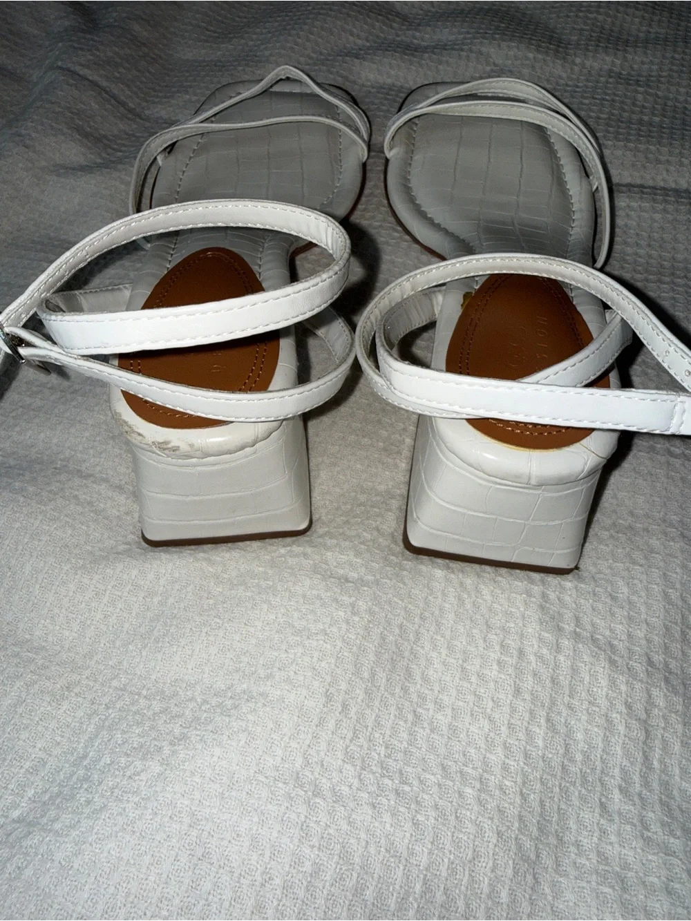 White strappy sandals